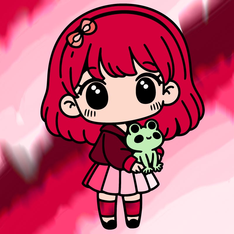 a cute girl holding a cute frog