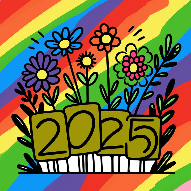 2025 sign with flowers