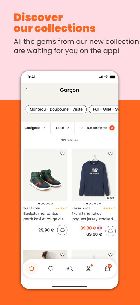 Tape à l'oeil - Kids Clothing - Tape a l'oeil mobile app displaying boys clothing collection and sneakers