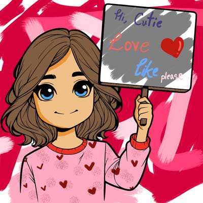 realistic girl holding up a sign