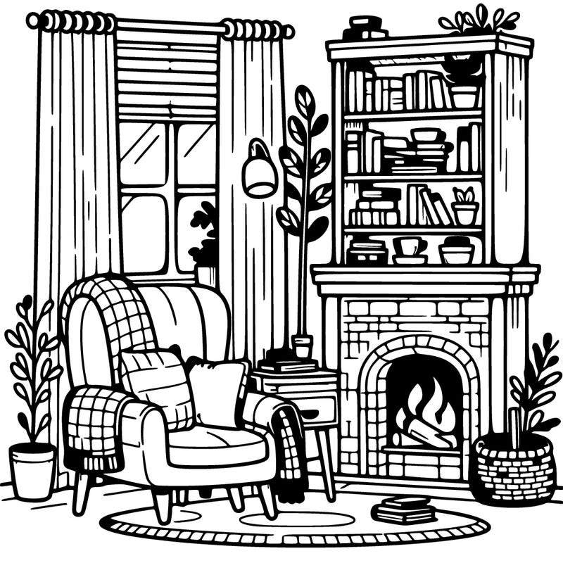 living room, cozy corner