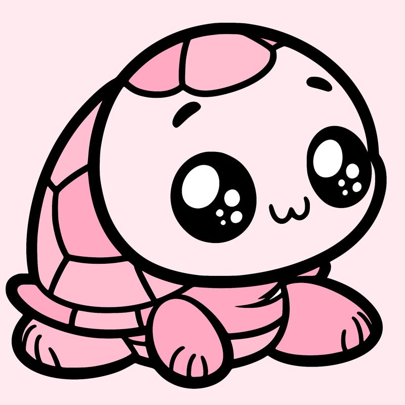 cute little animated turtle