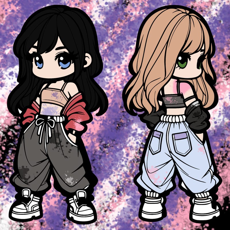 girl in crop top and baggy pants