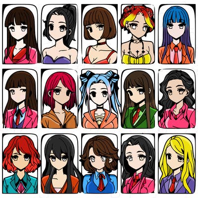 girls that look diffrent anime