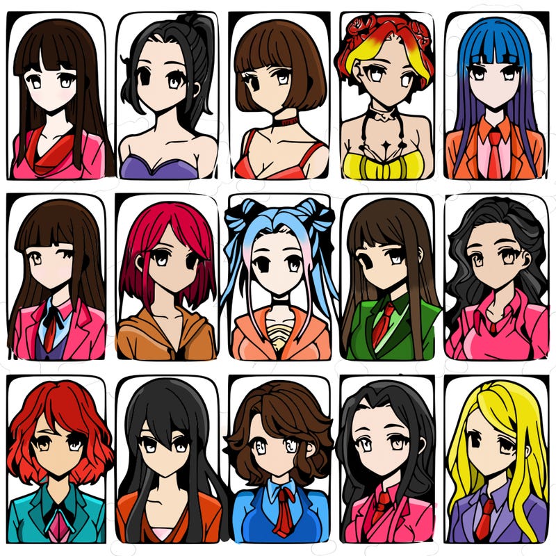girls that look diffrent anime