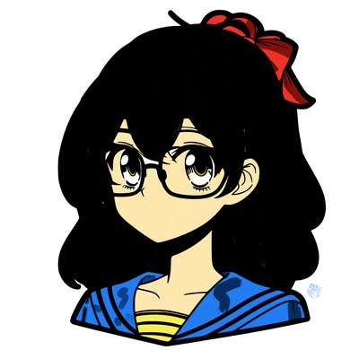 manga girl with glasses