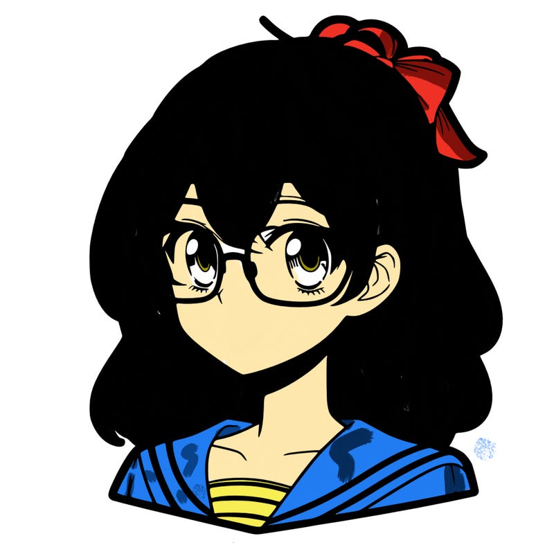 manga girl with glasses