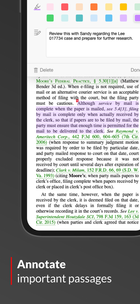 LexisNexis® Digital Library - Annotation et surlignage de textes juridiques dans l'application LexisNexis Digital Library
