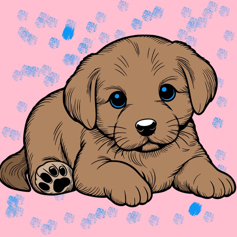 a cute realistic puppy