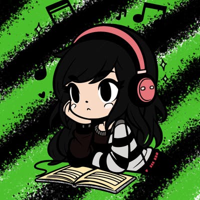 scene girl listening to music