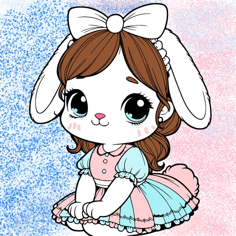 cute easter bunny girl realistic