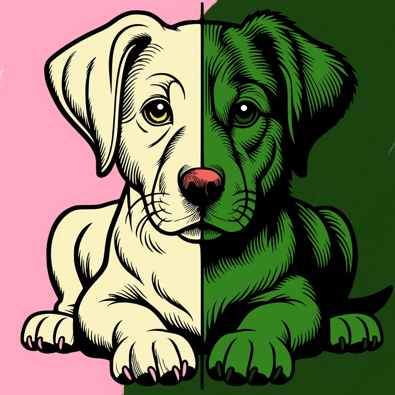 realistic dog split picture
