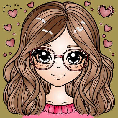 pretty girl with glasses