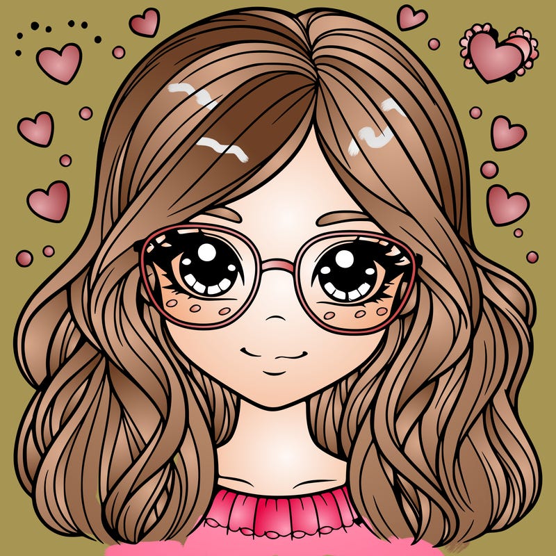 pretty girl with glasses