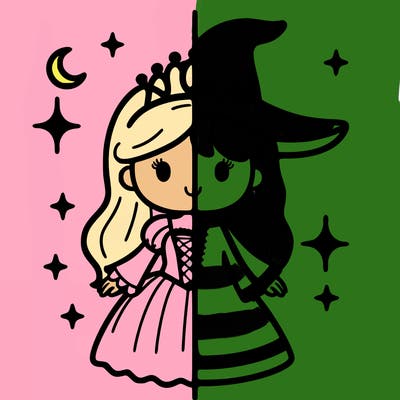 split princess and witch