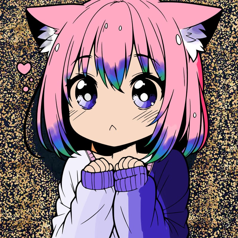 shy anime catgirl