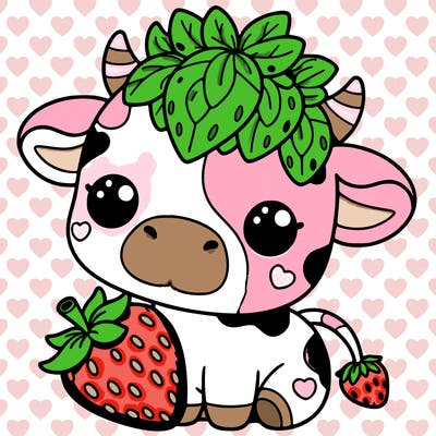 cute strawberry cow