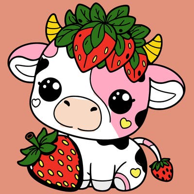 cute strawberry cow
