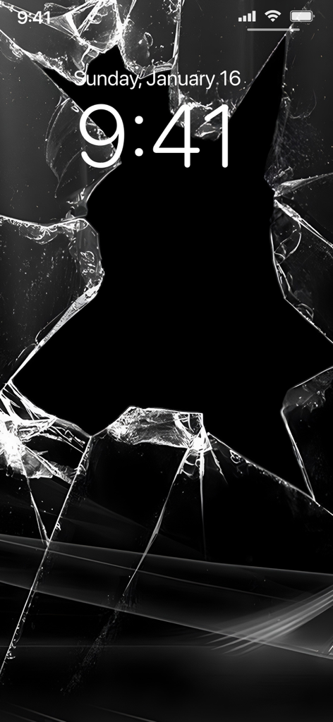 Broken Screen Wallpapers 4K - realistic cracked screen wallpaper on an iphone lock screen