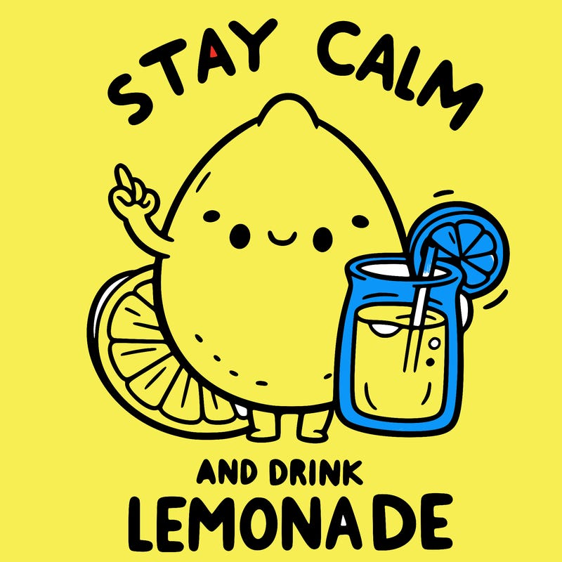 stay calm and drink lemonade
