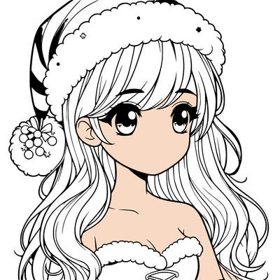 realistic girl dresses up for christmas