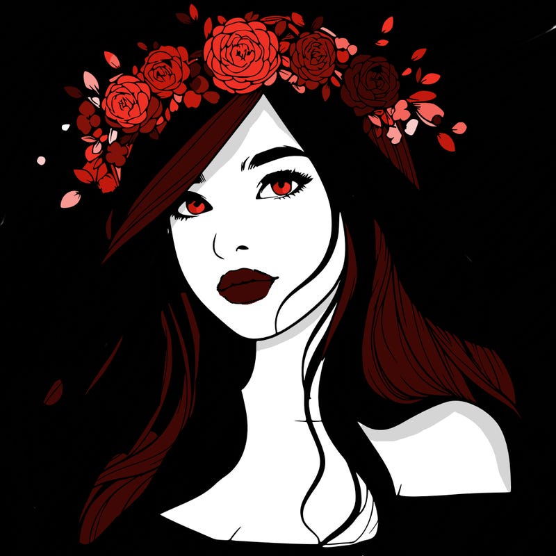 realistic girl with flower crown