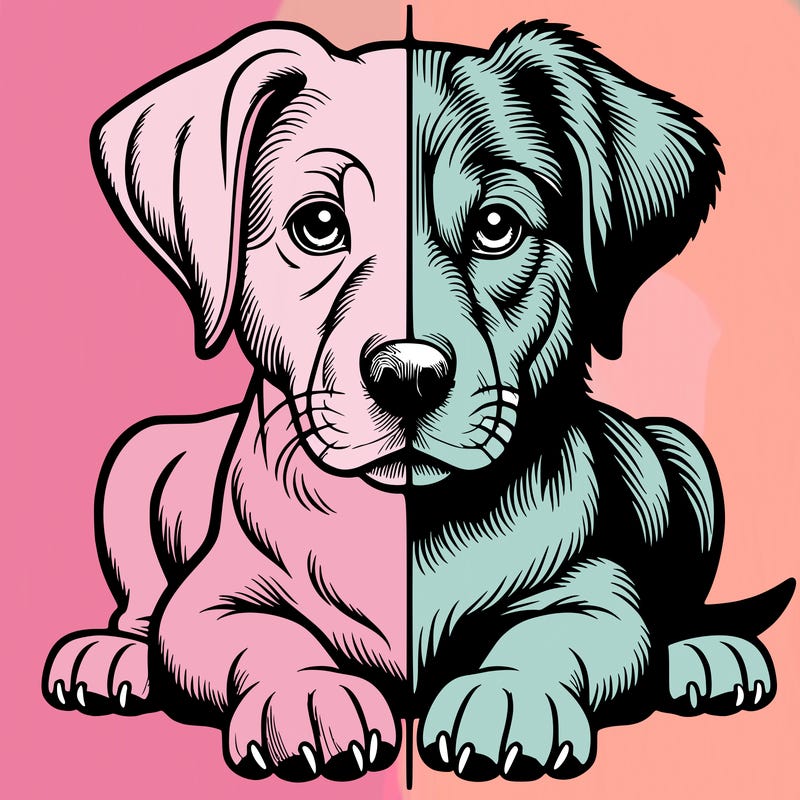 realistic dog split picture