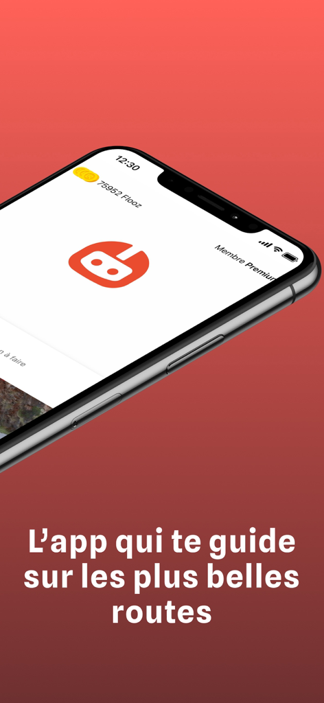 Liberty Rider mobile app interface for motorcycle navigation on a red background