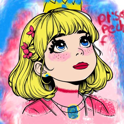 realistic girl looking up