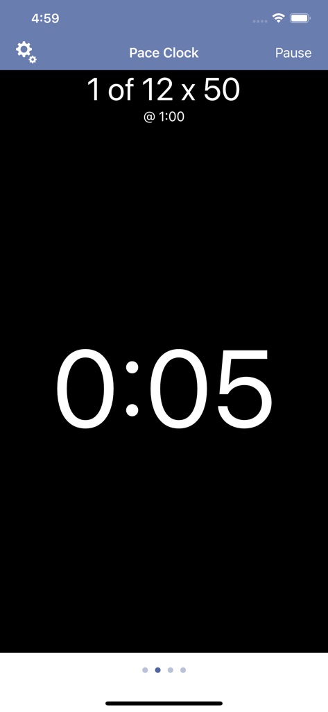 Digital pace clock interface for swimming workouts