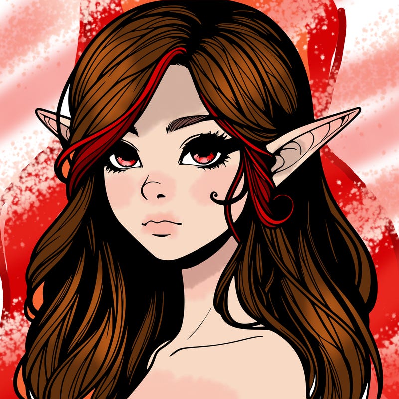 elf girl realistic dark fantasy