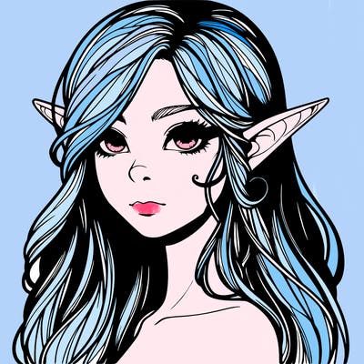 elf girl realistic dark fantasy