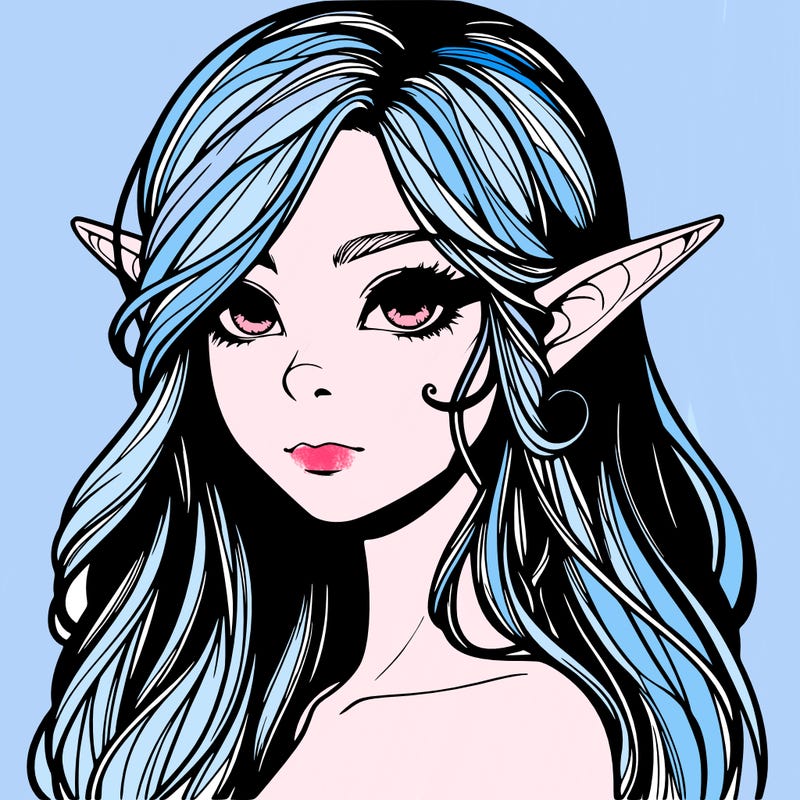elf girl realistic dark fantasy