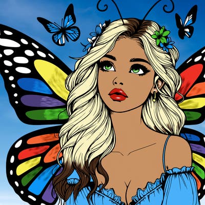butterfly fairy realistic girl