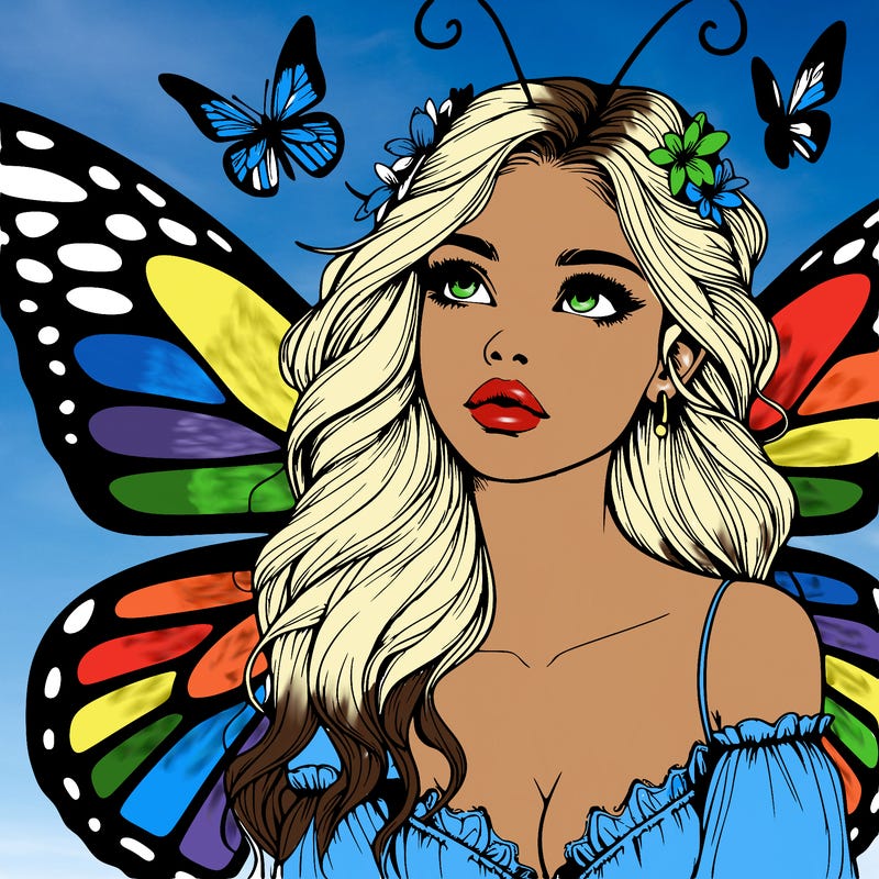 butterfly fairy realistic girl