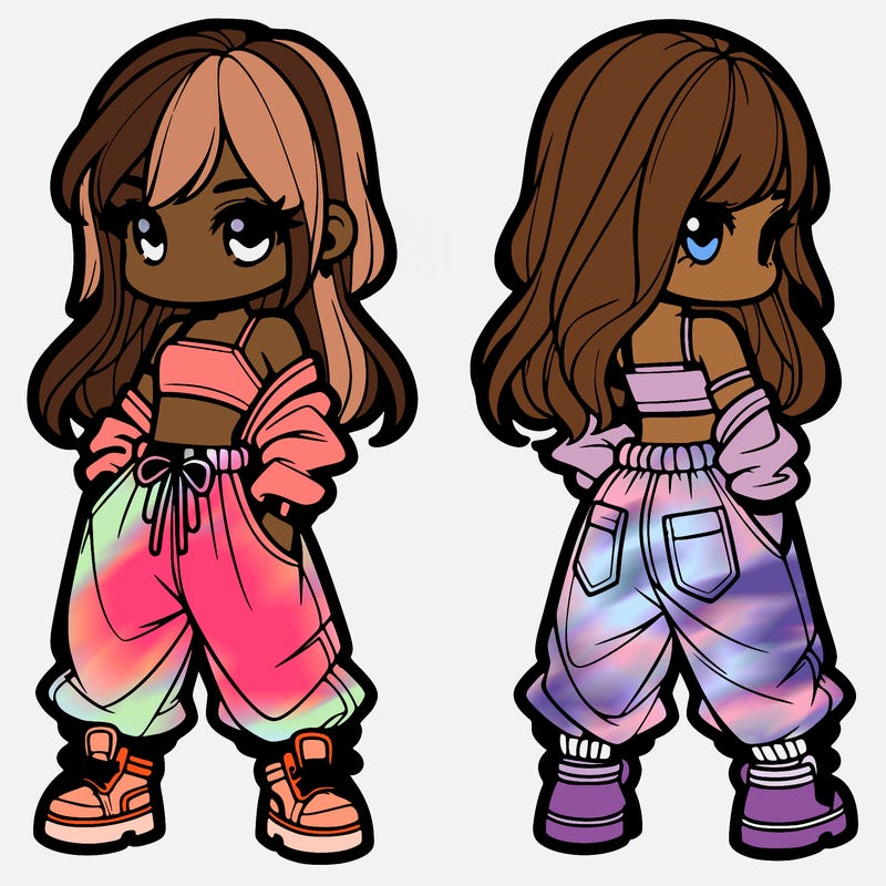 girl in crop top and baggy pants