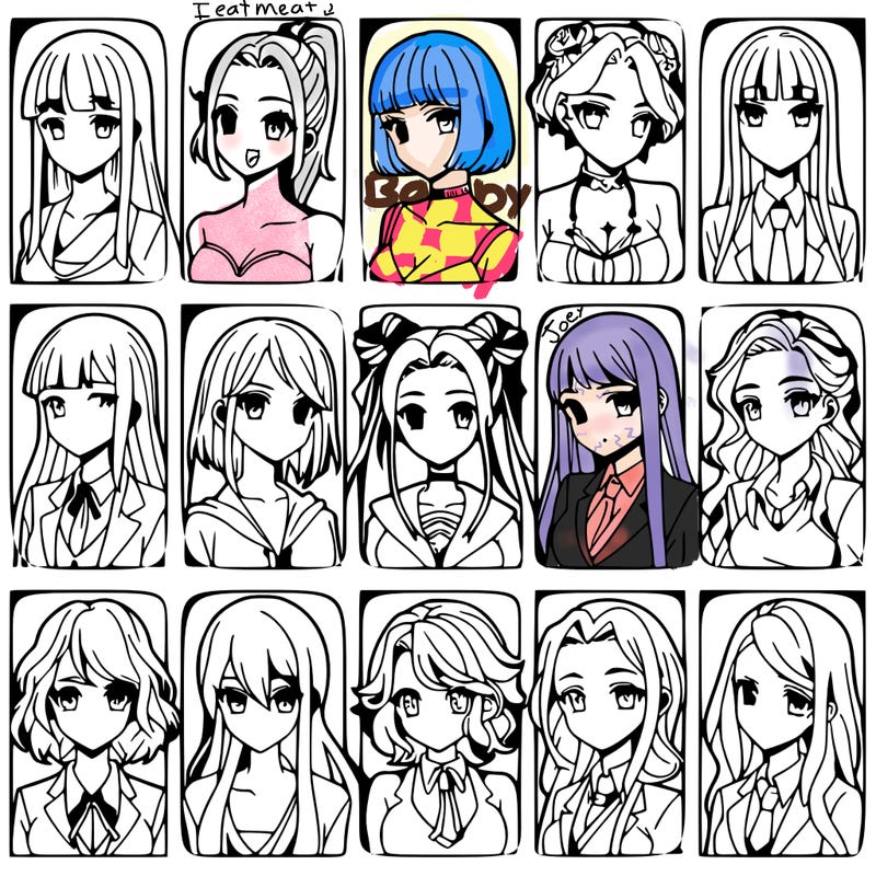 girls that look diffrent anime