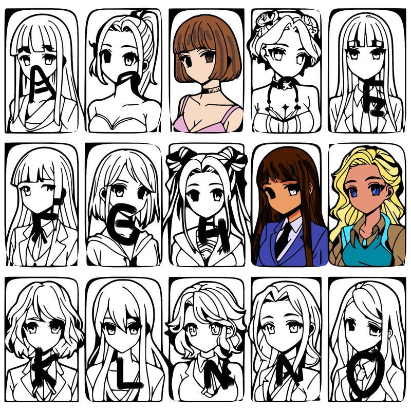 girls that look diffrent anime