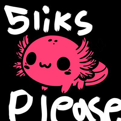 cute easy baby axolotl