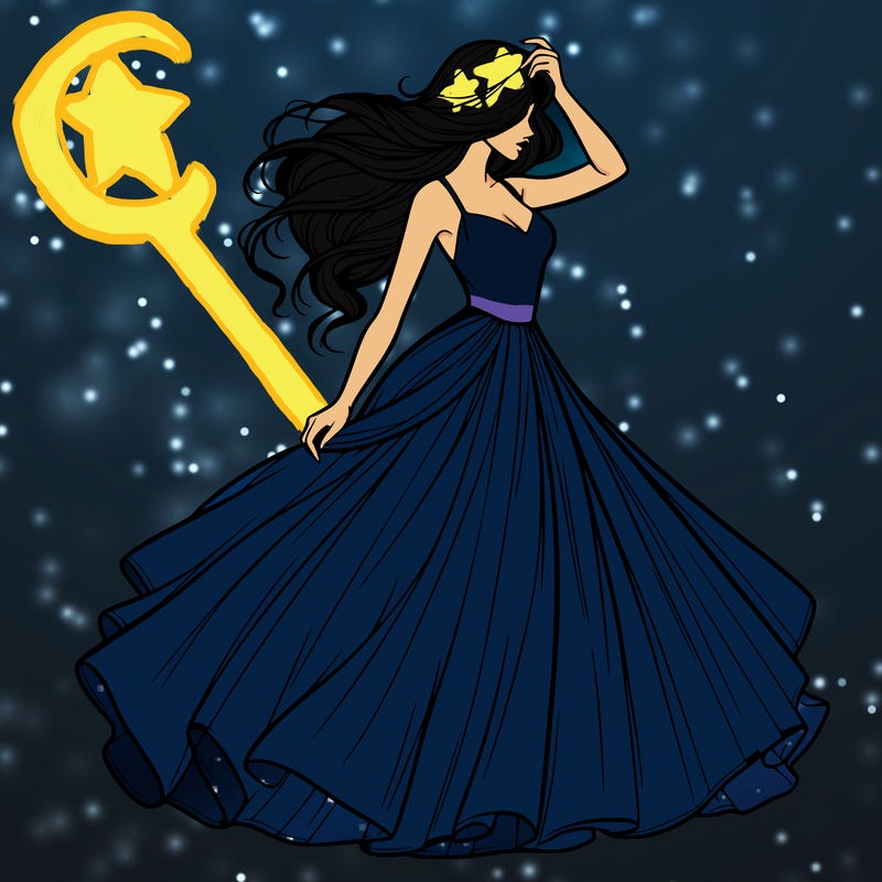 realistic woman with dress flowing in the wind