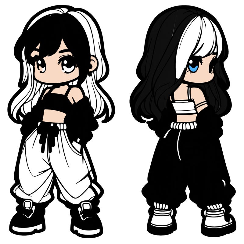 girl in crop top and baggy pants