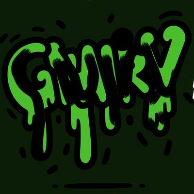 a word that has gnarly on it dripping