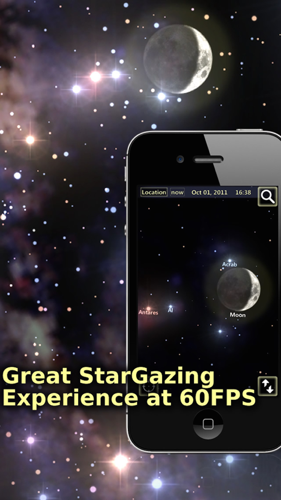 StarTracker - Mobile SkyMap - StarTracker 앱이 모바일 화면에 달과 별을 표시하여 부드러운 별 관측 경험을 제공합니다.
