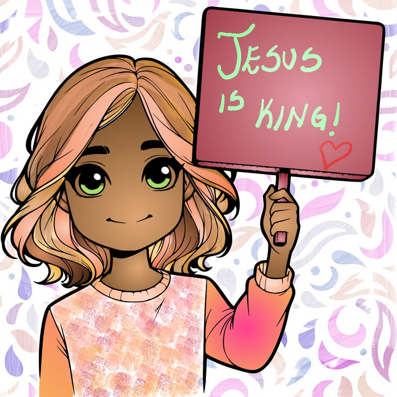 realistic girl holding up a sign