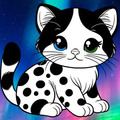 black and white spotted kitten