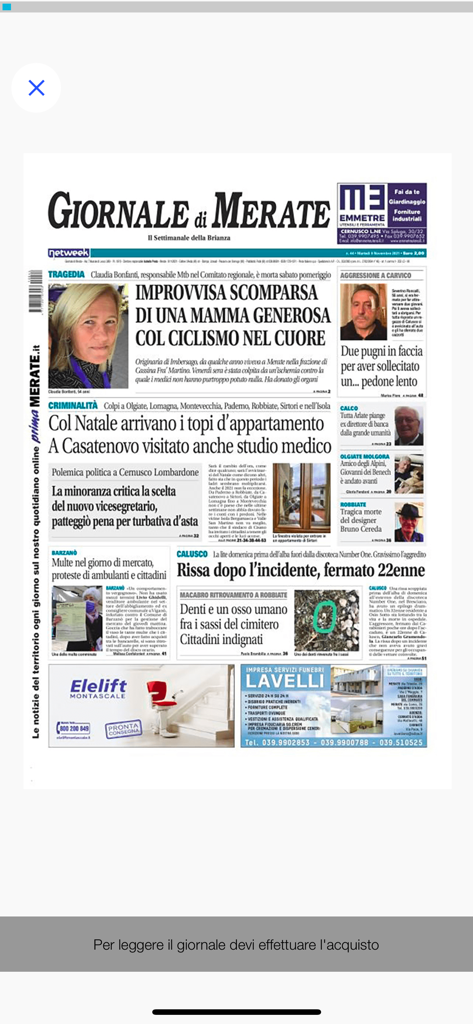 Giornale di Merate Digitale - Prima pagina digitale del quotidiano Giornale di Merate che mostra articoli e titoli di notizie locali italiane.