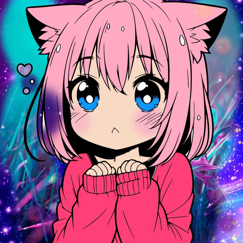 shy anime catgirl