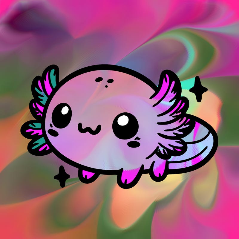 cute easy baby axolotl