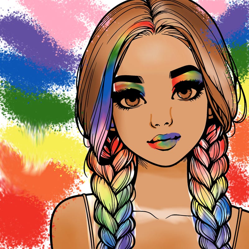 realistic girl with braids