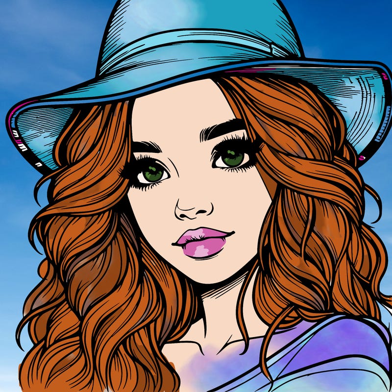 realistic girl with hat